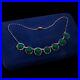 Antique Vintage Art Deco 925 Sterling Silver Green Onyx Lavaliere Necklace 14.1g
