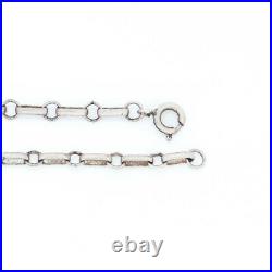 Antique Vintage Art Deco 925 Sterling Silver Japer Pendant Chain Necklace 19.8 g