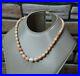 Antique Vintage Art Deco Carved Conch Shell Beads Graduated Necklace Cream 18′