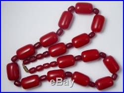 Antique Vintage Art Deco Cherry Amber Bakelite Necklace 163 grams