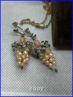Antique Vintage Art Deco Costume Necklace and Earring set 1920s