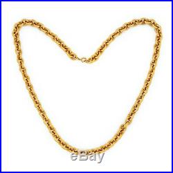 Antique Vintage Art Deco Gold Filled GF Rolo Link Heavy 29.0 L Chain Necklace