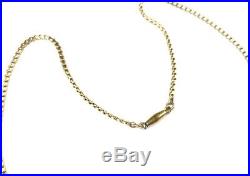 Antique / Vintage Art Deco Gold Tone Aquamarine Drop Pendant Chain Necklace