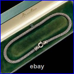 Antique Vintage Art Deco Style Sterling Silver ZINA Woven Chain Necklace 42.4g