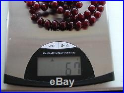 Antique Vintage Cherry Amber Bakelite Round Beads Bead Faturan Necklace Art Deco