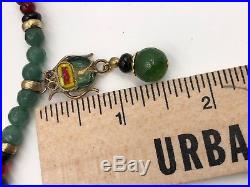 Antique Vintage Scarabs Late Victorian Micro Mosaic Art Deco Egyptian Necklace