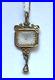 Antique Vtg Art Deco Camphor Glass with Diamond Pendant Lavalier Necklace 14k