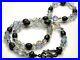 Antique art deco austrian cut crystal glass necklace & oval sterling spacers 18
