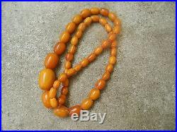 Antique art deco chinese natural amber bead necklace 30gr
