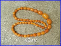 Antique art deco chinese natural amber bead necklace 30gr