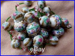 Antique /vintage /art Deco Venetian Fancy Bead Necklace Large Focal Beads