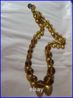 Apple Juice Bakelite Beaded Antique Vintage Beads Necklace