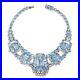 Aquamarine Art Deco Detachable Necklace and Brooch High Jewelry 925 Fine Silver