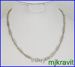 Art Deco 14K Platinum Top Ornate Filigree Necklace