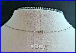 Art Deco 14K White Gold Filigree Camphor Glass Drop Necklace w 3 Diamonds