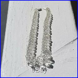 Art Deco 14k Gold Rock Crystal Quartz Faceted Bead Necklace