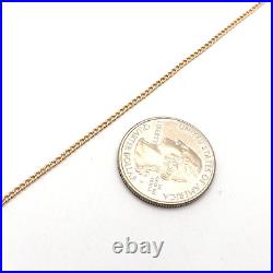 Art Deco 14k Rose Gold Cuban Curb Link Pendant Chain Necklace 22in 4gr