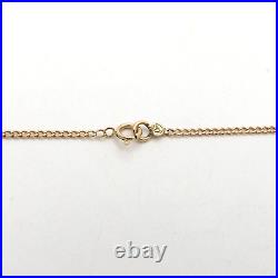 Art Deco 14k Rose Gold Cuban Curb Link Pendant Chain Necklace 22in 4gr