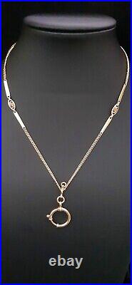 Art Deco 18K & 14K YELLOW GF Love-Knot Bar Link Watch Chain NECKLACE (17.5) #561