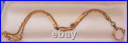 Art Deco 18K & 14K YELLOW GF Love-Knot Bar Link Watch Chain NECKLACE (17.5) #561