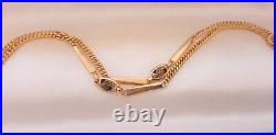 Art Deco 18K & 14K YELLOW GF Love-Knot Bar Link Watch Chain NECKLACE (17.5) #561