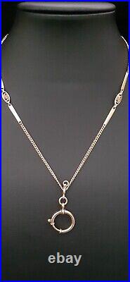 Art Deco 18K & 14K YELLOW GF Love-Knot Bar Link Watch Chain NECKLACE (17.5) #561