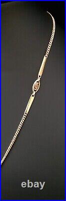 Art Deco 18K & 14K YELLOW GF Love-Knot Bar Link Watch Chain NECKLACE (17.5) #561