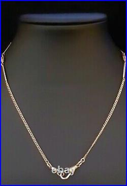 Art Deco 18K & 14K YELLOW GF Love-Knot Bar Link Watch Chain NECKLACE (17.5) #561