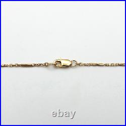 Art Deco 18k Gold Cable Bar Link Stations Pendant Chain Necklace 16in