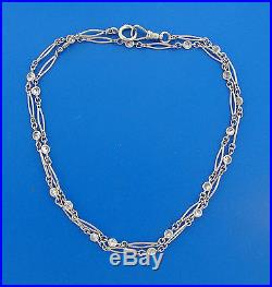 Art Deco 1920s 3.0 cts DIAMOND PLATINUM WATCH CHAIN NECKLACE 23.5 Inches Long