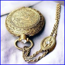 Art Deco 30's Necklace Hard Perfume Pendant Gold Plated Original Perfume 34