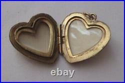Art Deco 9ct Yellow Gold Heart Shaped Engraved Leaf Design Locket Pendant
