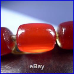 Art Deco Bakelite Necklace / Faturan Cherry Amber Prayer
