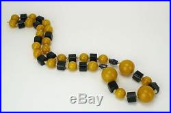 Art Deco Bakelite pair of vintage green and yellow necklaces 1930s Germany