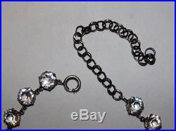 Art Deco Bezel Set Rock Crystal Sterling Silver Eternity Necklace