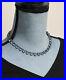 Art Deco Blue Faceted Glass Pools of Light Riviera 15 Choker Necklace Sterling