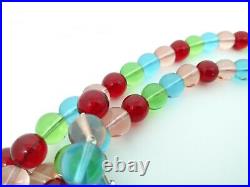 Art Deco? CZECH MADE Glass Round Tutti-Frutti Bead Necklace? NEW VINTAGE STOCK