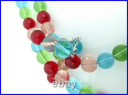 Art Deco? CZECH MADE Glass Round Tutti-Frutti Bead Necklace? NEW VINTAGE STOCK