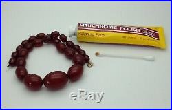 Art Deco Cherry Amber Bakelite Bead Necklace 41.7 Grams