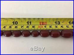 Art Deco Cherry Amber Bakelite Beads Necklace 114 Grams 90 CM Long