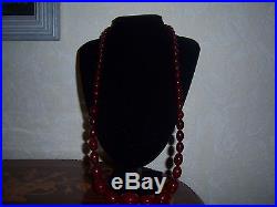 Art Deco Cherry Amber Bakelite Beads Necklace 73 Gr