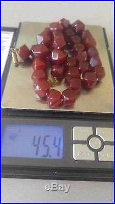 Art Deco Cherry Amber Bakelite Necklace Bead 45.4 Gram