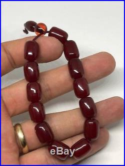 Art Deco Cherry Amber Bakelite Necklace Beads Osmanl Skma Kehribar Habbe