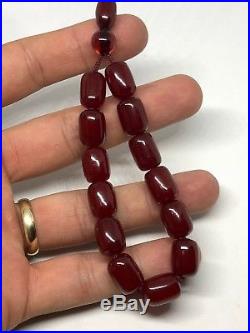 Art Deco Cherry Amber Bakelite Necklace Beads Osmanl Skma Kehribar Habbe