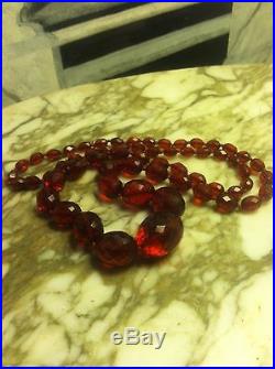 Art Deco Cherry Amber Bakelite Necklace Huge