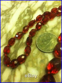 Art Deco Cherry Amber Bakelite Necklace Huge