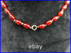 Art Deco Cherry Amber Graduated Bead Necklace 27 Grams