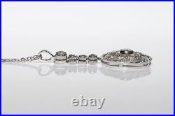 Art Deco Circa 1920s 18k Gold And Platinum Natural Old Cut Diamond Necklace