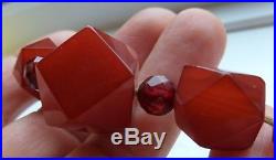 Art Deco Cubed Cherry Amber Bakelite Necklace