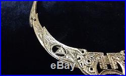 Art Deco Czech Amber Glass Necklace Choker Egyptian Revival Collar Bib 1930s